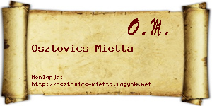 Osztovics Mietta névjegykártya